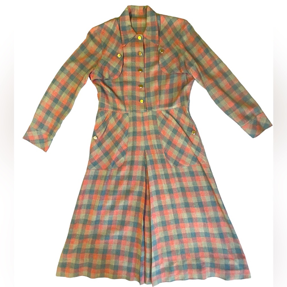 Handmade prairie shirtdress XS. Lovely! Pockets. Check. Plaid.  Western.